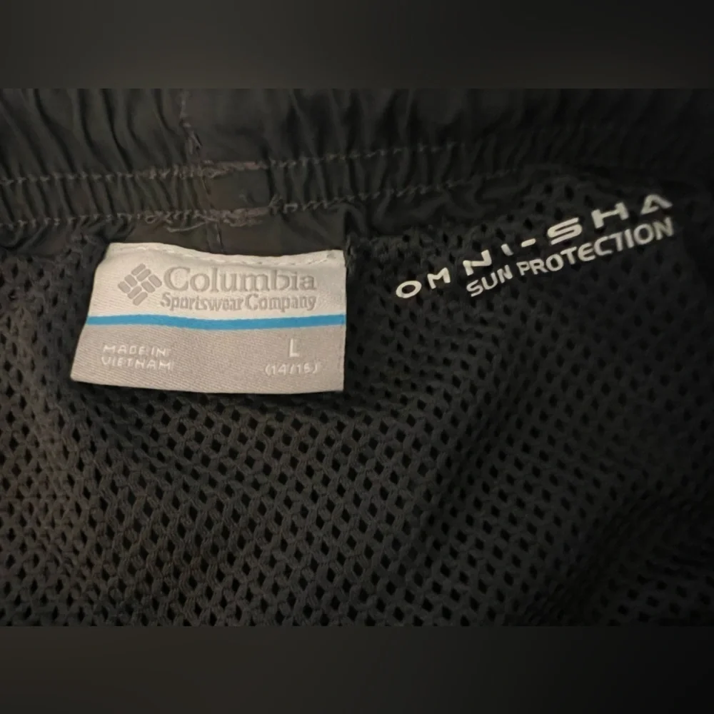COLUMBIA OMNI-SHADE SUN PROTECTION GRAY BOYS LARGE (14-16) SHORTS